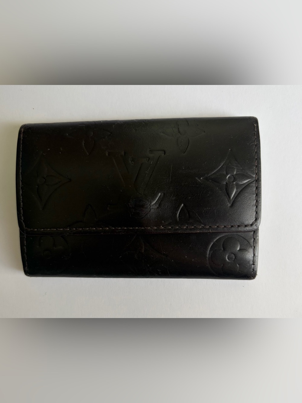 Authentic Louis Vuitton Brown Monogram Mat 6 Key Multicles Key Pouch